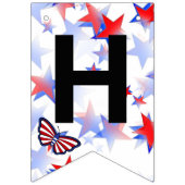 Onafhankelijke rode, witte, blauwe, grafische vlin vlaggetjes (Tweede vlag)