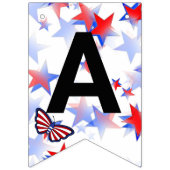 Onafhankelijke rode, witte, blauwe, grafische vlin vlaggetjes (Derde vlag)