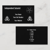 Onafhankelijke Satanist Visitekaartje (Voorkant / Achterkant)