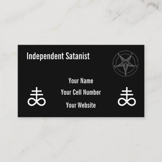 Onafhankelijke Satanist Visitekaartje (Voorkant)