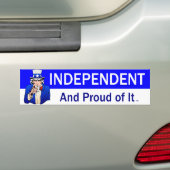 Onafhankelijke t-shirt Proud Bumpersticker (Op auto)
