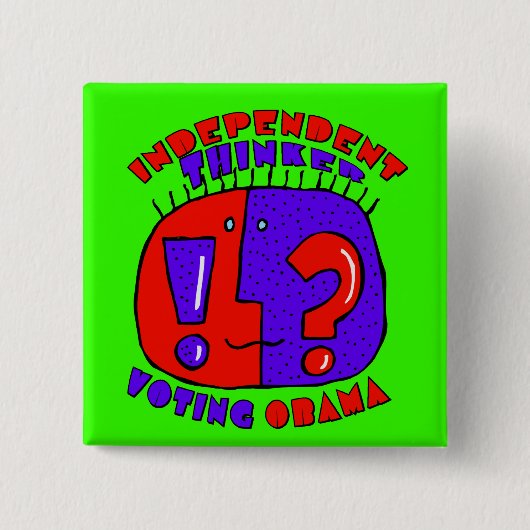 ONAFHANKELIJKE THINKER VIERKANTE BUTTON 5,1 CM (Voorkant)