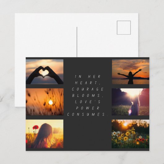 Onafhankelijke vrouwendag: moed in bloei briefkaart (Voorkant / Achterkant)
