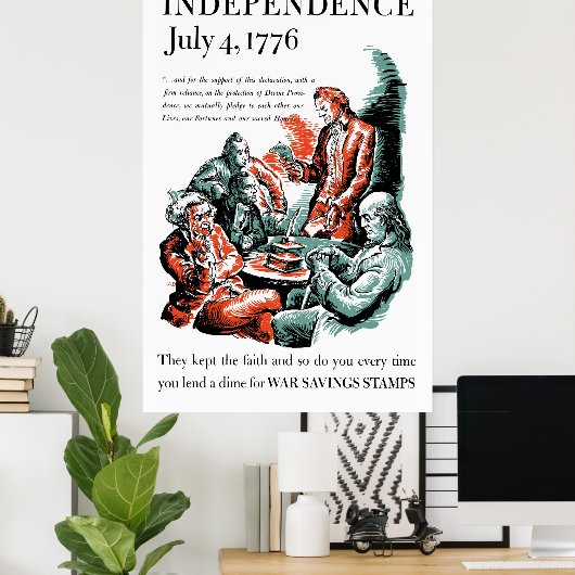 Onafhankelijkheid 4 juli 1776 poster (Thuiskantoor)