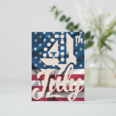 Onafhankelijkheid 4 juli Amerikaanse vlag script Briefkaart (Staand voorkant)
