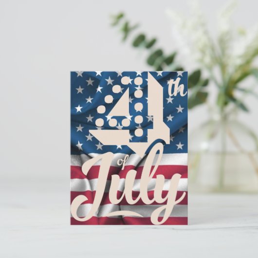 Onafhankelijkheid 4 juli Amerikaanse vlag script Briefkaart (Staand voorkant)