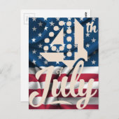 Onafhankelijkheid 4 juli Amerikaanse vlag script Briefkaart (Voorkant / Achterkant)