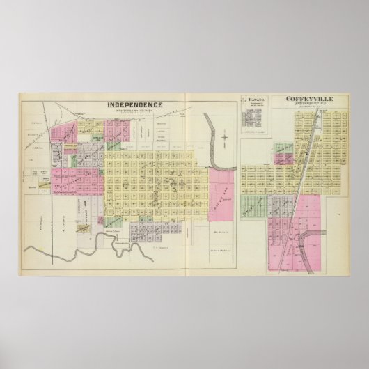 Onafhankelijkheid, Coffeyville en Havana, Kansas Poster (Voorkant)