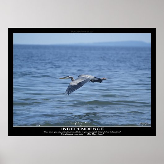 ONAFHANKELIJKHEID Great Blue Heron Motivatie Poste Poster (Voorkant)
