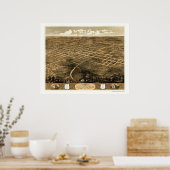 Onafhankelijkheid, MO Panorama Map - 1868 Poster (Keuken)