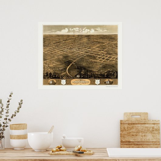 Onafhankelijkheid, MO Panorama Map - 1868 Poster (Keuken)