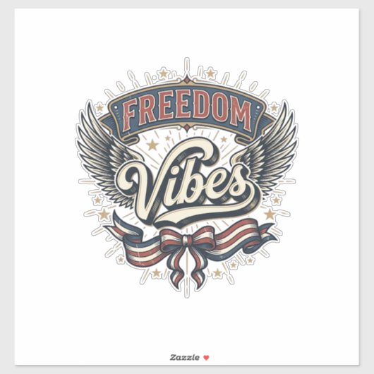 Onafhankelijkheid Trilling Vintage Patriottisch T- Sticker (Vel)