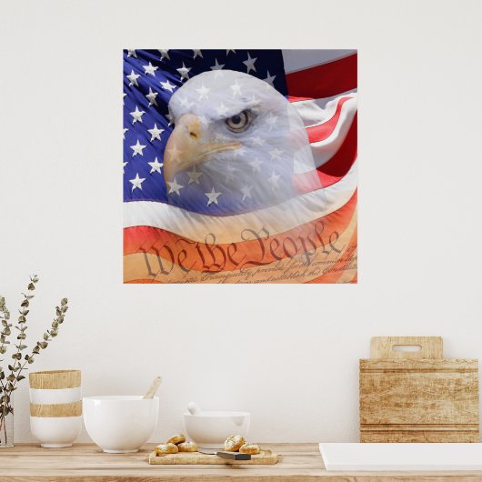 Onafhankelijkheid van Amerikaanse vlag Eagle Poster (Keuken)