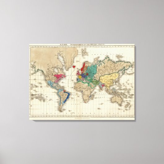 Onafhankelijkheid van de Verenigde Staten 1783 AD Canvas Afdruk (Voorkant)