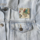 Onafhankelijkheid van de Verenigde Staten 1783 AD Vierkante Button 5,1 Cm (In situ)