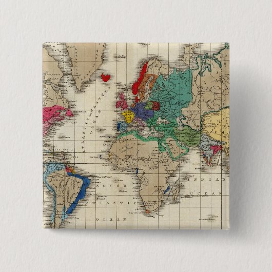 Onafhankelijkheid van de Verenigde Staten 1783 AD Vierkante Button 5,1 Cm (Voorkant)