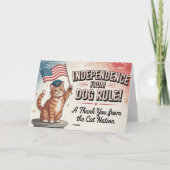 Onafhankelijkheid van hondenbewind! – Cat Nation Bedankkaart (Achterkant)