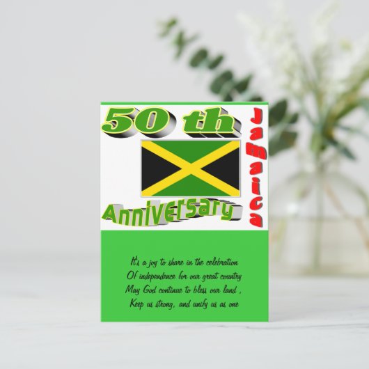 onafhankelijkheid van Jamaica Briefkaart (Staand voorkant)