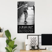 Onafhankelijkheid van langboarding poster (Thuiskantoor)