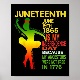Onafhankelijkheid Zwart Vrouwen Danser Meisje Ball Poster