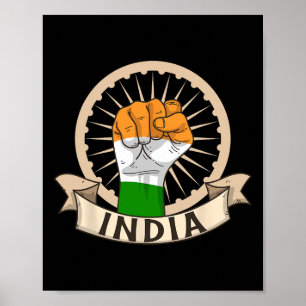 Onafhankelijkheidsdag 15 augustus Indiase vlag Pat Poster