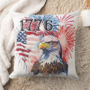 Onafhankelijkheidsdag 1776 Amerikaanse vlag en ade Kussen