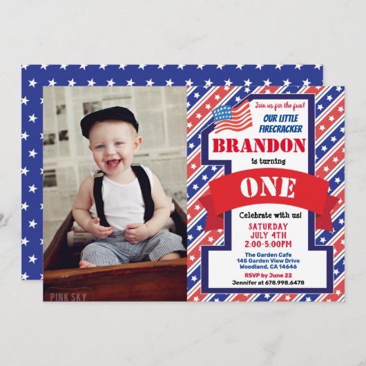 Onafhankelijkheidsdag 1e eerste verjaardag Jongen  Kaart (Voorkant / Achterkant)