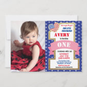 Onafhankelijkheidsdag 1e eerste verjaardag meisje  kaart (Voorkant)