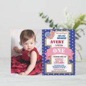 Onafhankelijkheidsdag 1e eerste verjaardag meisje  kaart (Staand voorkant)