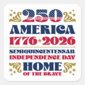 Onafhankelijkheidsdag 250 Amerika Jubileum Sticker (Voorkant)