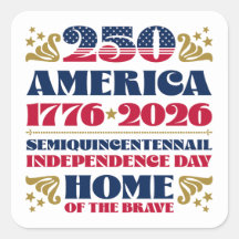 Onafhankelijkheidsdag 250 Amerika Jubileum Sticker