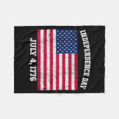 Onafhankelijkheidsdag 4 juli 1776 Amerikaanse vlag Fleece Deken (Voorkant (Horizontaal))