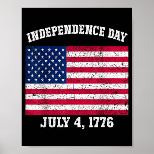 Onafhankelijkheidsdag 4 juli 1776 Amerikaanse vlag Poster