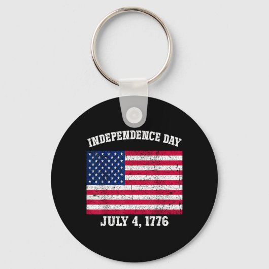 Onafhankelijkheidsdag 4 juli 1776 Amerikaanse vlag Sleutelhanger (Voorkant)