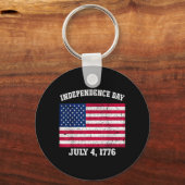 Onafhankelijkheidsdag 4 juli 1776 Amerikaanse vlag Sleutelhanger (Voorkant)
