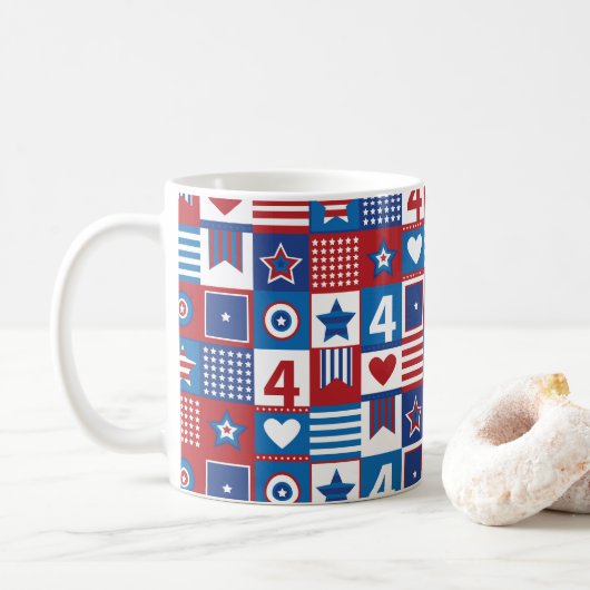 Onafhankelijkheidsdag 4 juli 2023 Verenigde Staten Koffiemok (Met donut)