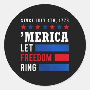 Onafhankelijkheidsdag 4 juli Amerikaanse vlag Amer Ronde Sticker