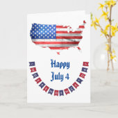 Onafhankelijkheidsdag 4 juli Amerikaanse vlag Vere Kaart (Gele Bloem)