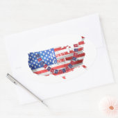 Onafhankelijkheidsdag 4 juli Amerikaanse vlag Vere Ovale Sticker (Envelop)