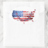Onafhankelijkheidsdag 4 juli Amerikaanse vlag Vere Ovale Sticker (Tas)