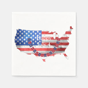 Onafhankelijkheidsdag 4 juli Amerikaanse vlag Vere Servetten