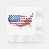 Onafhankelijkheidsdag 4 juli Amerikaanse vlag Vere Servetten (Voorkant)