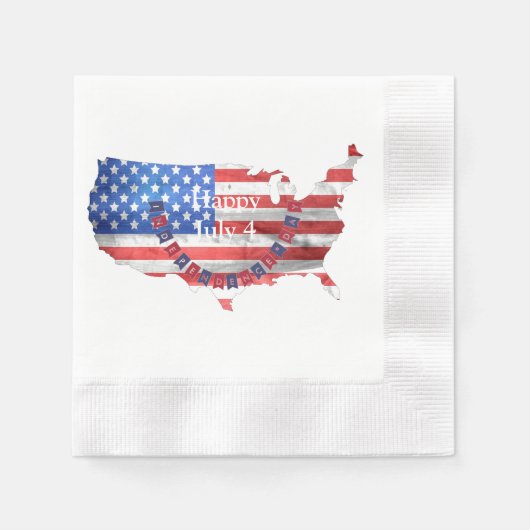Onafhankelijkheidsdag 4 juli Amerikaanse vlag Vere Servetten (Voorkant)