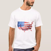 Onafhankelijkheidsdag 4 juli Amerikaanse vlag Vere T-shirt (Voorkant)