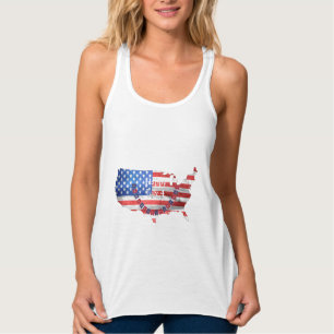 Onafhankelijkheidsdag 4 juli Amerikaanse vlag Vere Tanktop