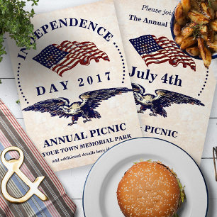 Onafhankelijkheidsdag 4 juli  BBQ Partij Kaart