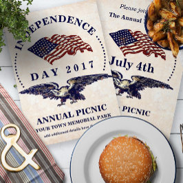 Onafhankelijkheidsdag 4 juli  BBQ Partij Kaart