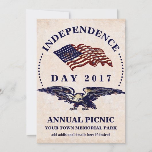 Onafhankelijkheidsdag 4 juli  BBQ Partij Kaart (Voorkant)