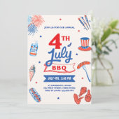 Onafhankelijkheidsdag 4 juli BBQ Summer Party Kaart (Staand voorkant)