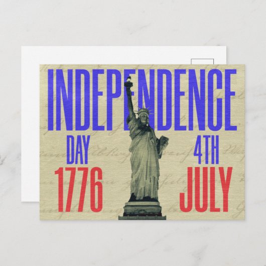 Onafhankelijkheidsdag 4 juli Briefkaart (Voorkant / Achterkant)